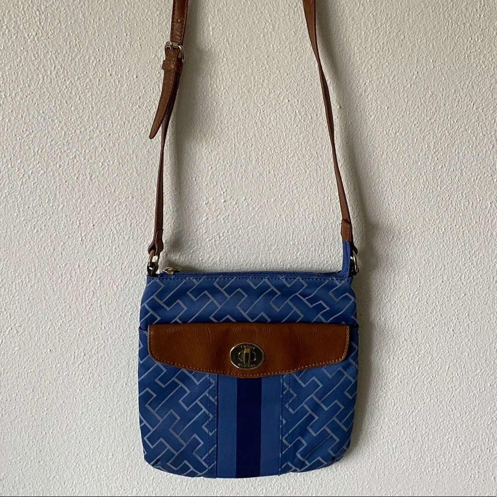 Tommy Hilfiger Blue Monogram Crossbody Bag